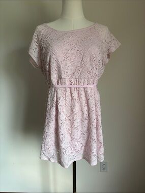Motherhood Light Pink Lace Maternity Top